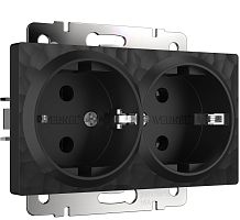 Розетка с заземлением без рамки Werkel Hammer 1-м. 2-мод. черный картинка